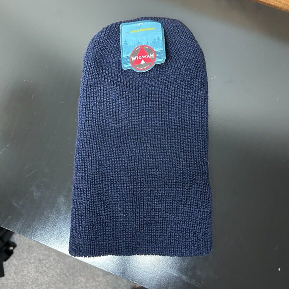 WIGWAM WORSTED 100% WOOL HAT, BEANIE HAT F4707. NWT Navy Blue - Picture 2 of 5
